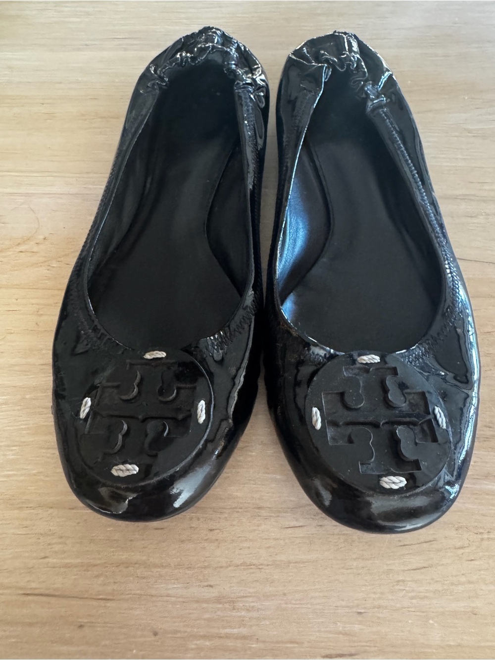 Tory Burch Black Patent Reva Ballet Flats